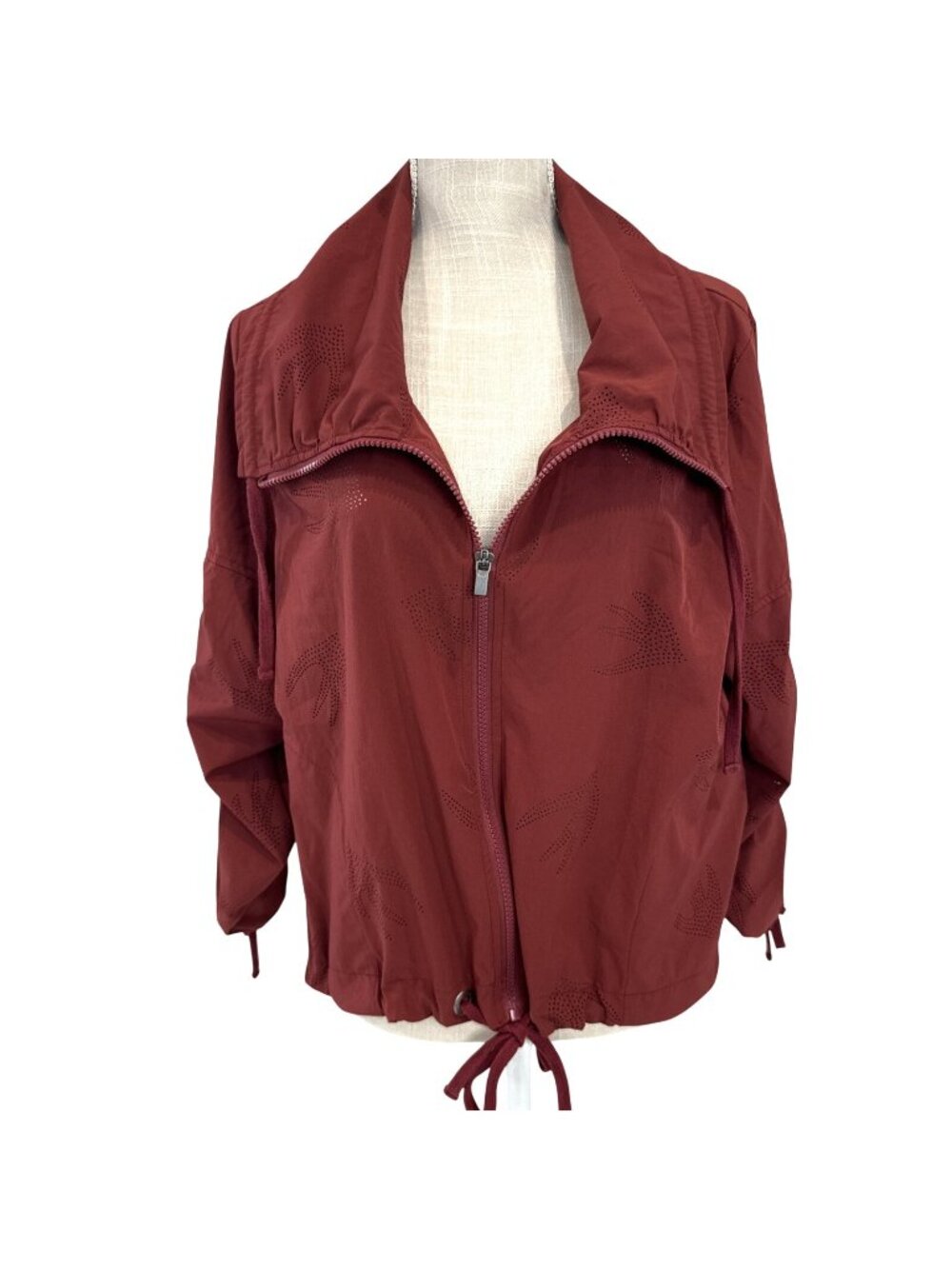 Nanette Lepore Womens Rust Red Lightweight Zip-Up Jacket Size M